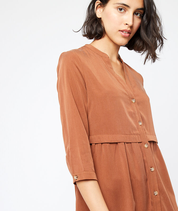 Vestido camisero de tencel sabana.