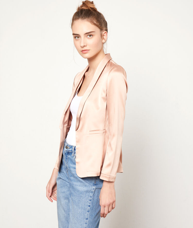 Blazer con detalles satinados c.nude.