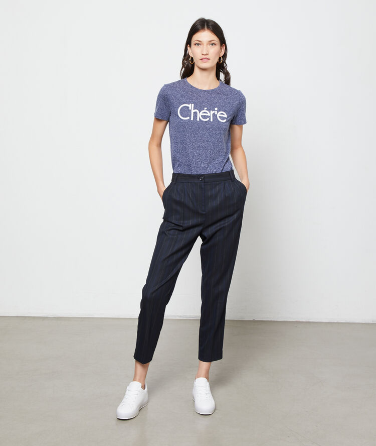Camiseta ‘chérie' azul marino.