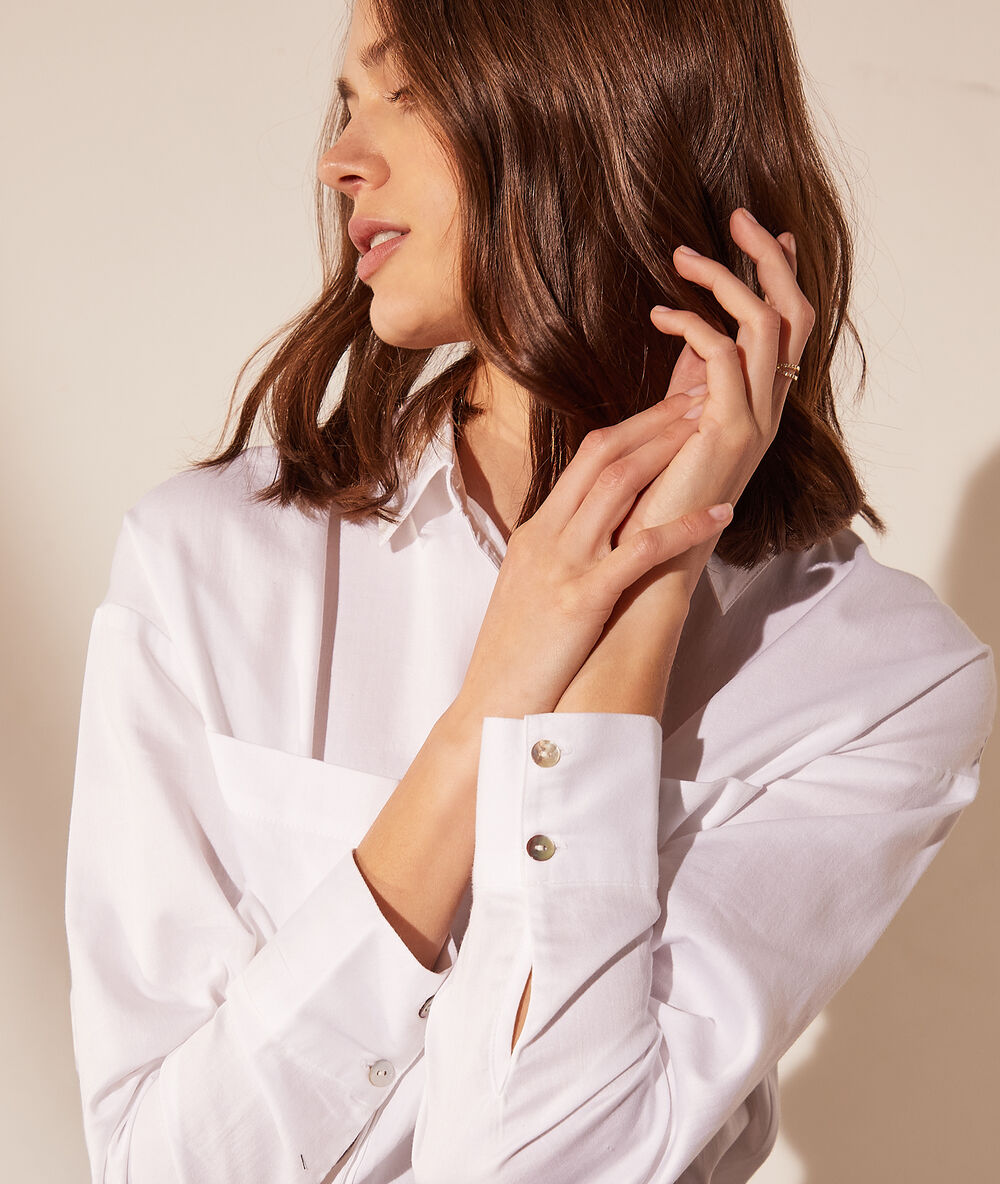 Camisa corta, tira elástica blanco.