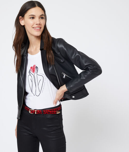 Blusa de motera en polipiel Blusa de motera en polipiel