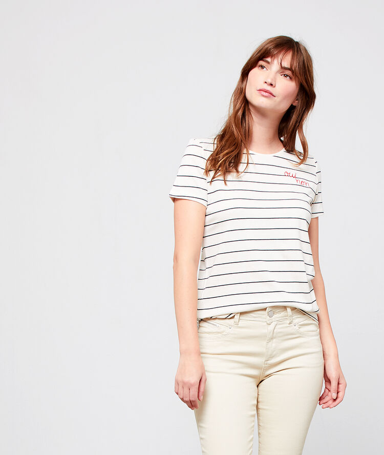 Camiseta marinera ‘oui-non’ blanco.