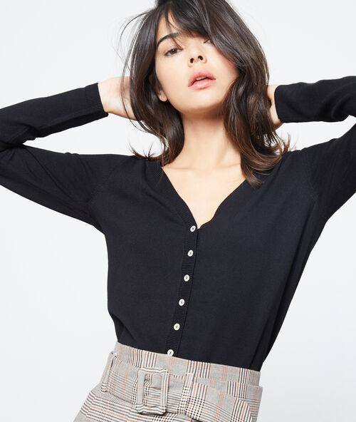 Su&eacute;ter de punto fino negro.