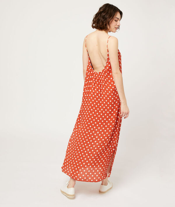 Vestido largo ancho, escote en la espalda Vestido largo ancho, escote en la espalda