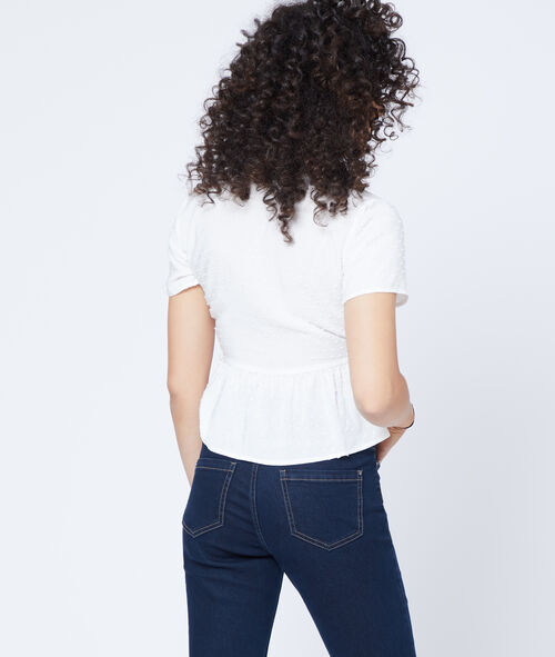 Blusa cruzada en plumetis Blusa cruzada en plumetis