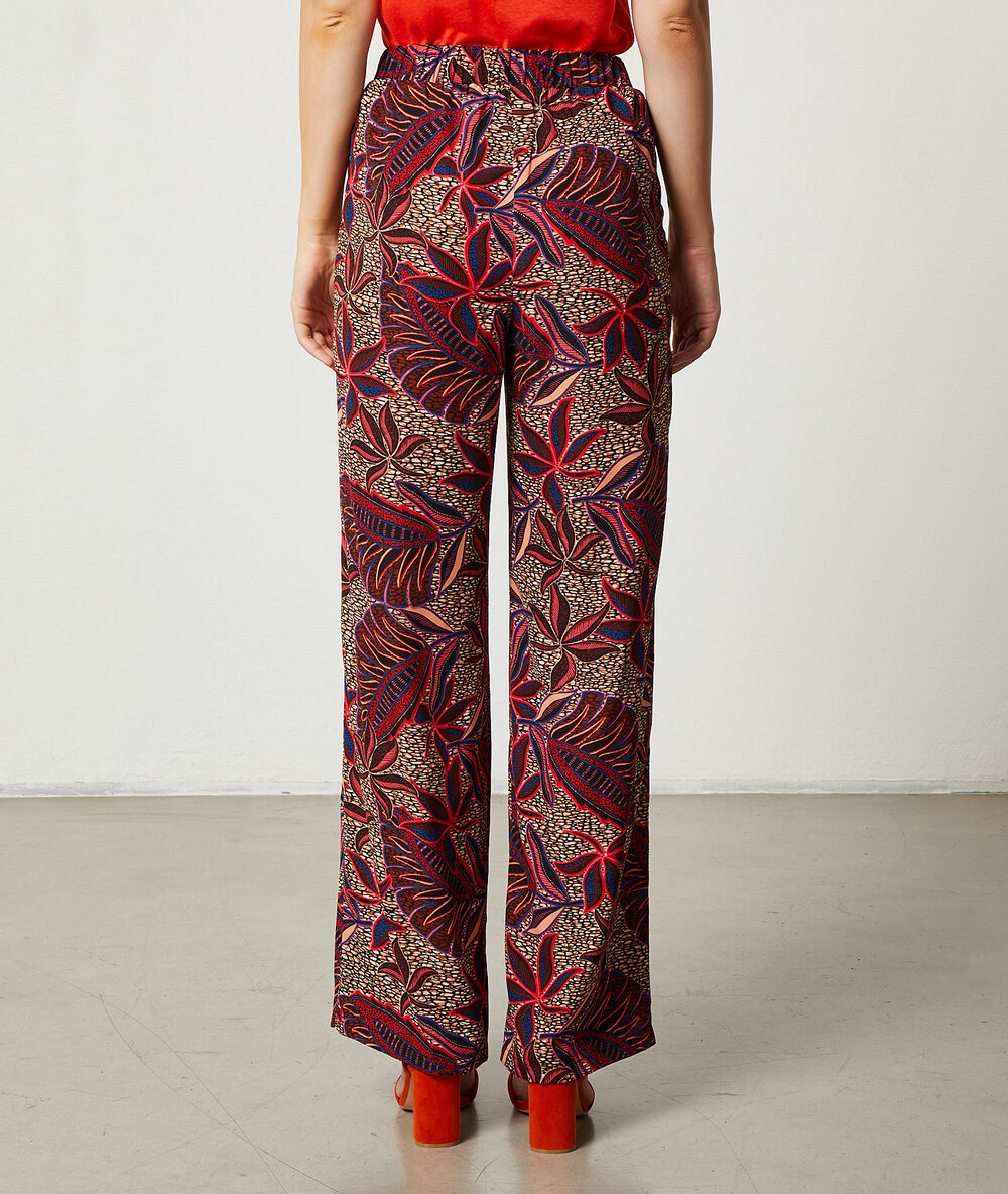 Pantalón estampado hojas sabana.