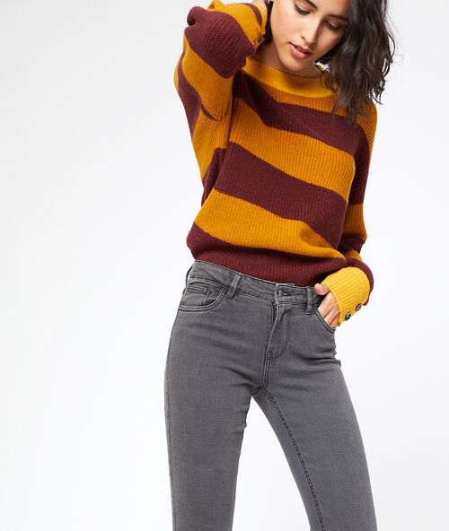 Jersey a rayas de punto grueso c.ocre.