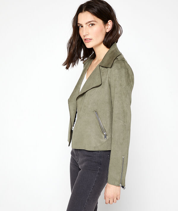 Chaqueta de motero efecto ante Chaqueta de motero efecto ante