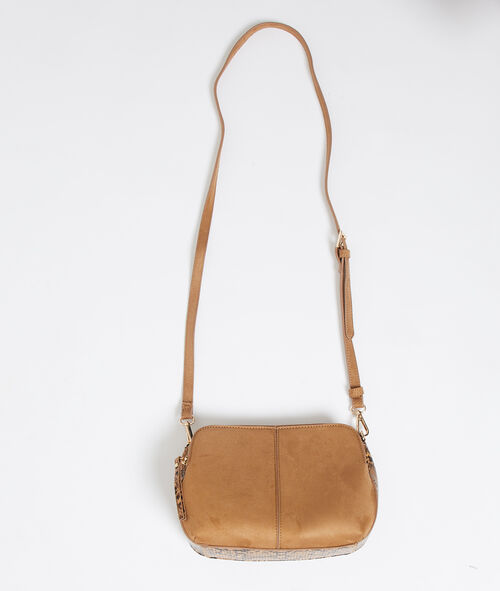 Bolso bandolera efecto ante y serpiente Bolso bandolera efecto ante y serpiente