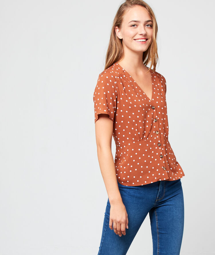 Blusa abotonada de lunares sabana.