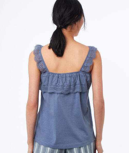 Top tirantes detalles bordados c.gris.