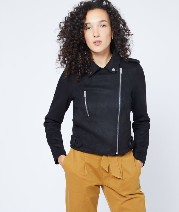 Chaqueta motera efecto ante Chaqueta motera efecto ante