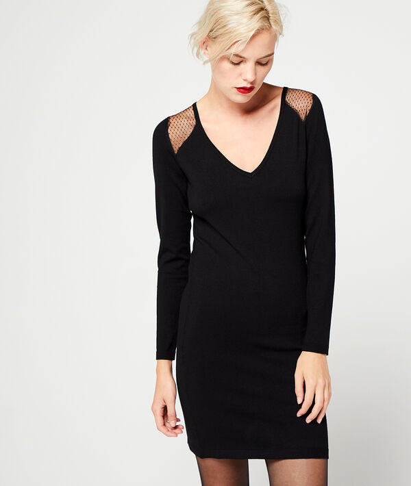 Vestido suéter detalles de tul Vestido suéter detalles de tul