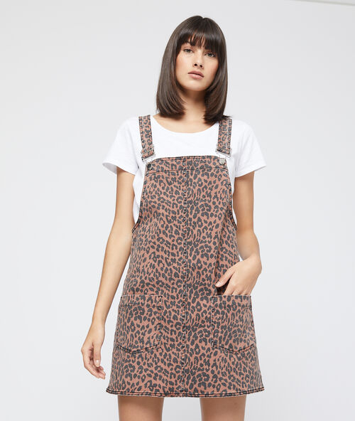 Peto estampado leopardo negro/marrón.