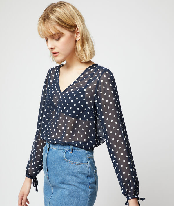 Blusa transparente de lunares Blusa transparente de lunares