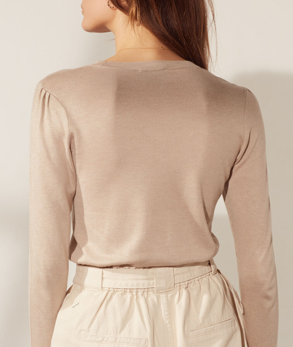 Jersey de punto fino c.beige.