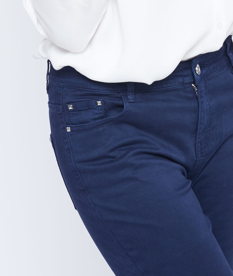 Pantalón ajustado 7/8 de algodón azul marino.