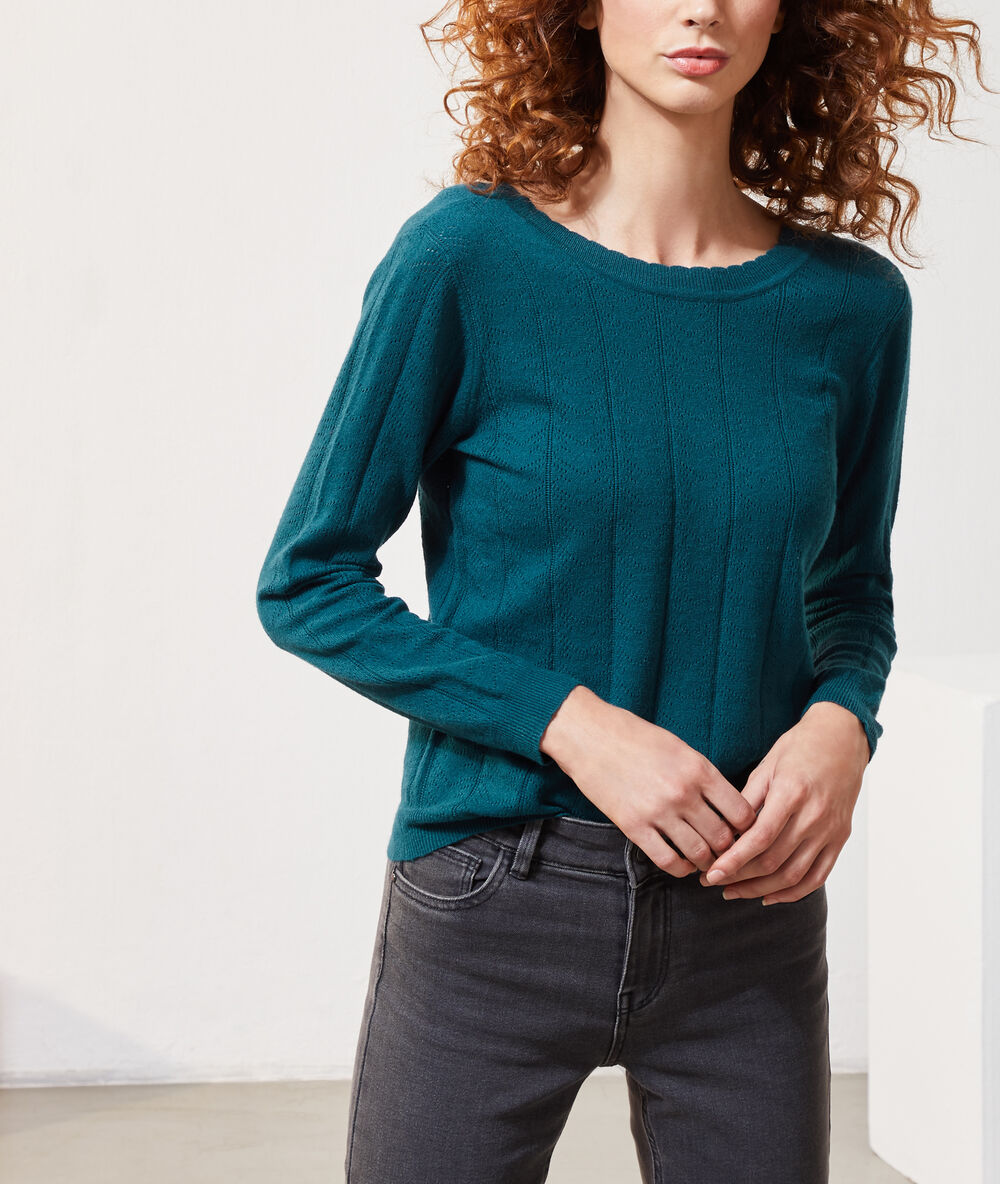 Jersey escote espalda verde.