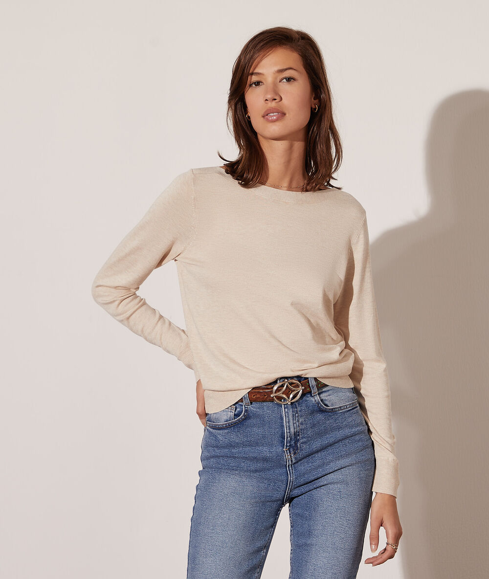 Camiseta cuello barco c.beige.