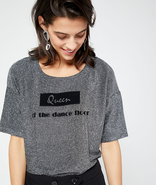 Camiseta plateada ‘Queen of the dancefloor’ Camiseta plateada ‘Queen of the dancefloor’