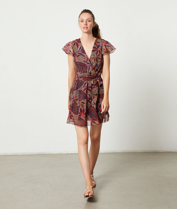 Vestido estampado hojas sabana.