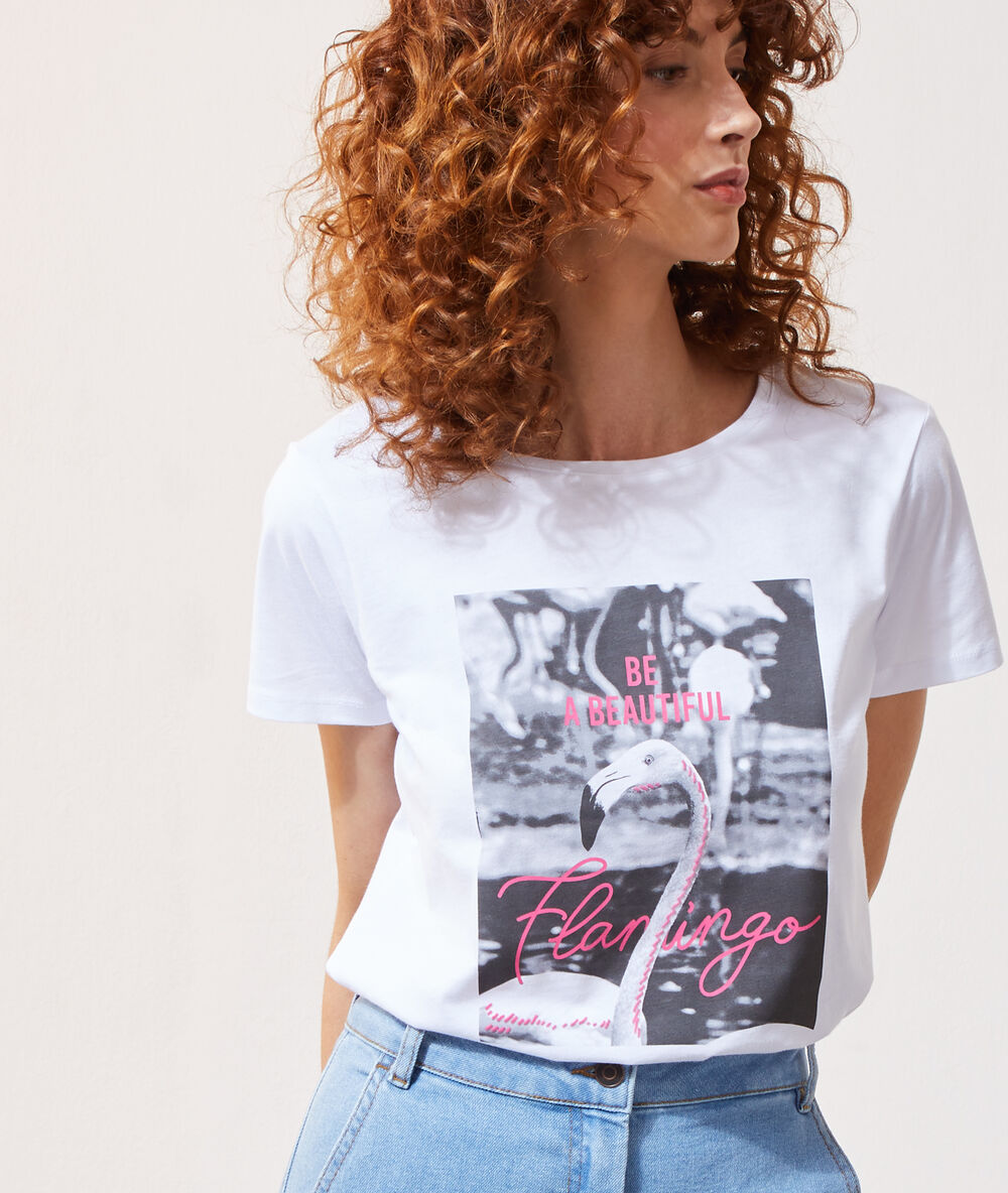 Camiseta estampada blanco.