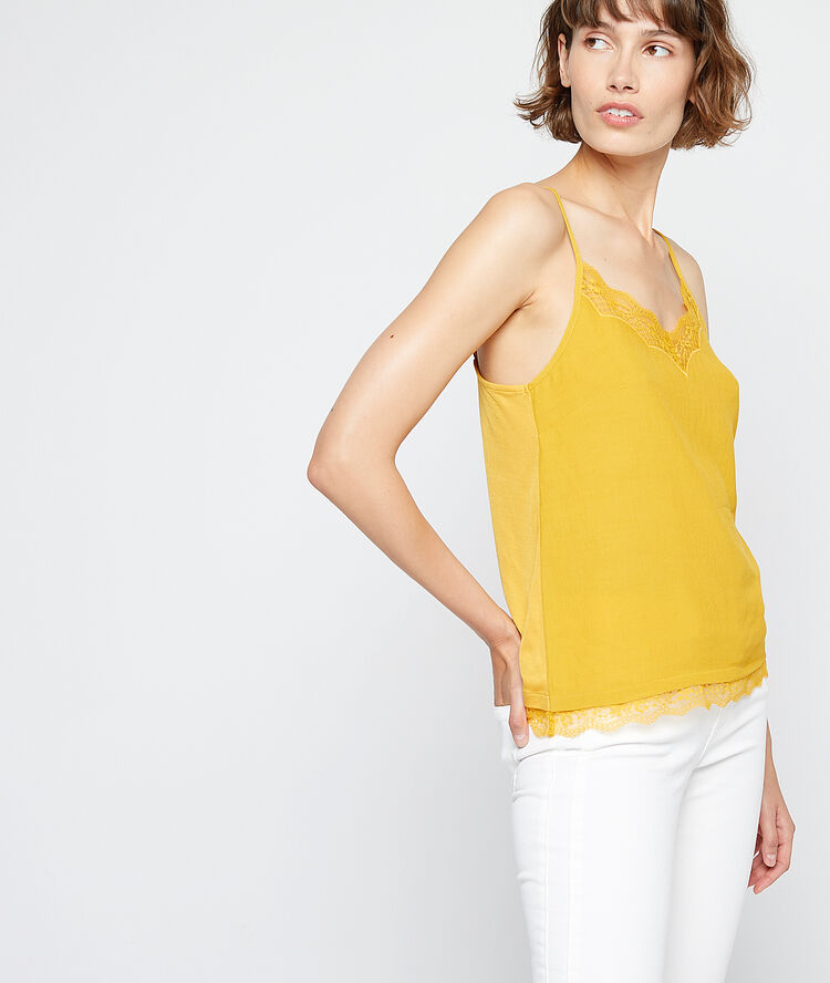Camisola escotada con encaje c.curry.