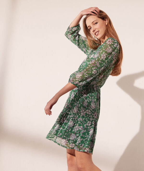 Vestido corto, estampado floral Vestido corto, estampado floral