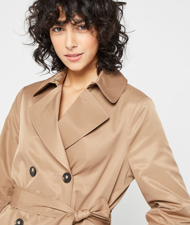Trench con cinturón c.camel.