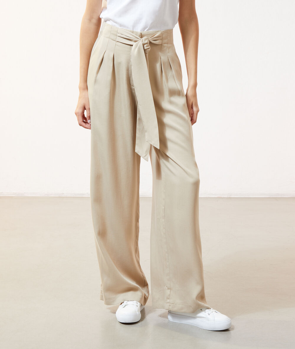 Pantalón ancho c.camel.