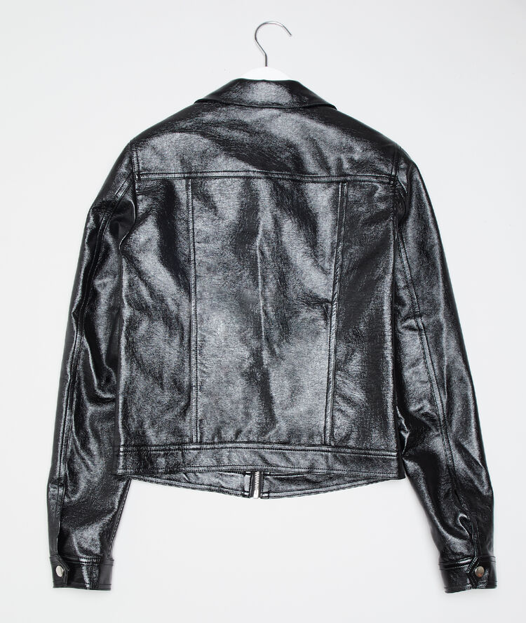 Chaqueta motera tipo biker negro.