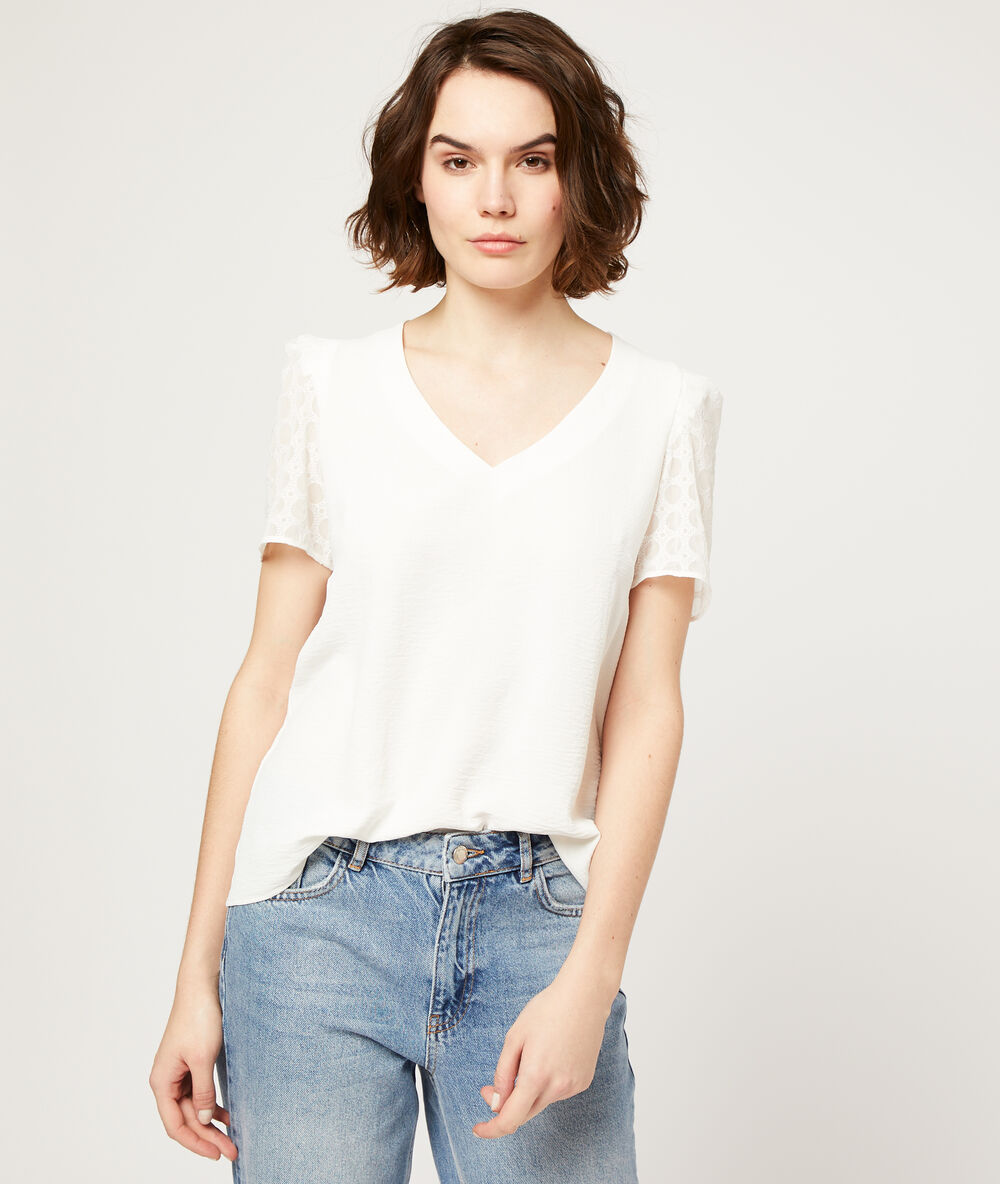 Blusa mangas caladas crudo.