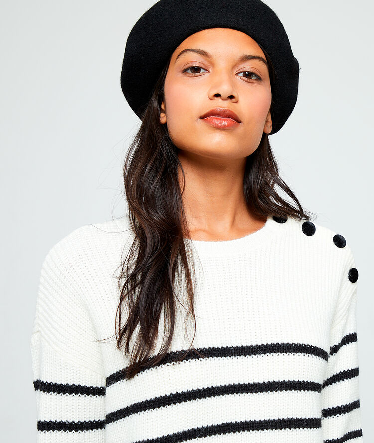Vestido jersey a rayas crudo.