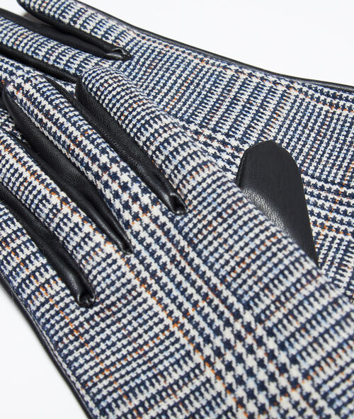 Guantes estampado pata de gallo negro.