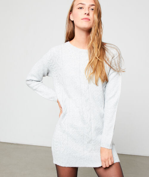 Vestido suéter de punto c.gris.