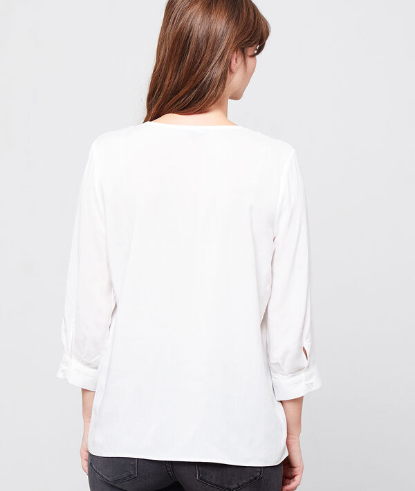 Blusa cuello en V abotonado Blusa cuello en V abotonado
