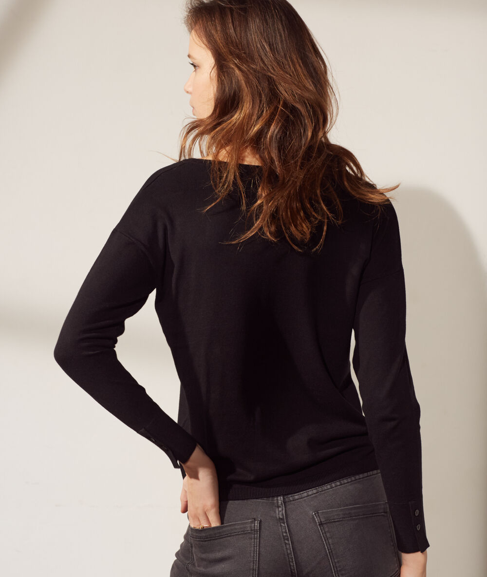 Jersey de punto fino negro.