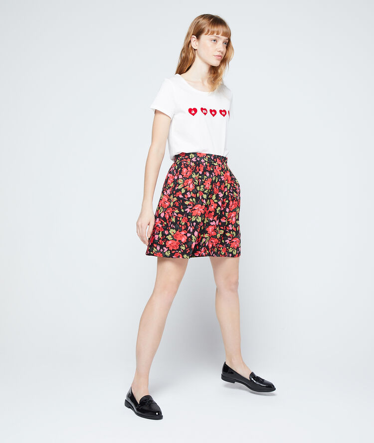 Camiseta ‘amour’ en algodón crudo.