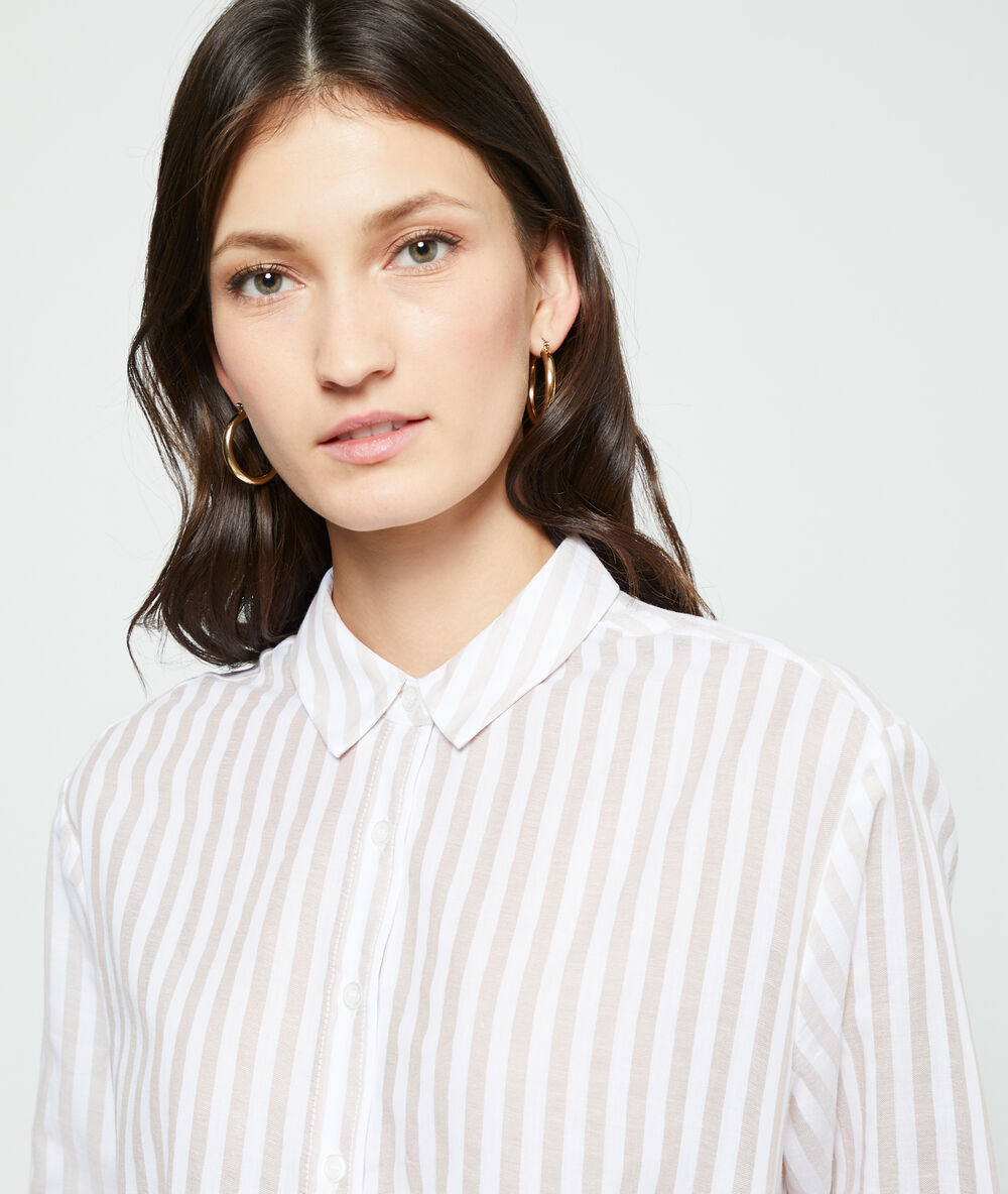 Camisa a rayas c.beige.