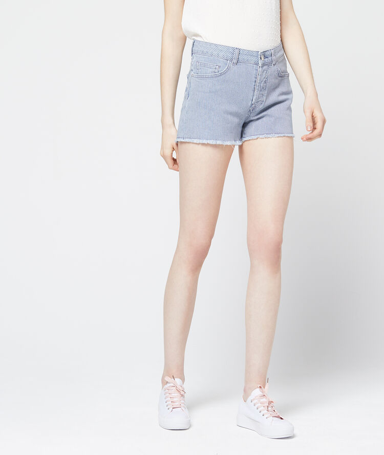 Short a rayas azul marino.