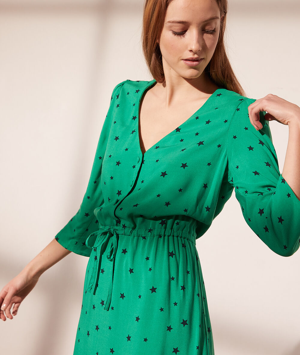 Vestido estampado estrellas clorofila.