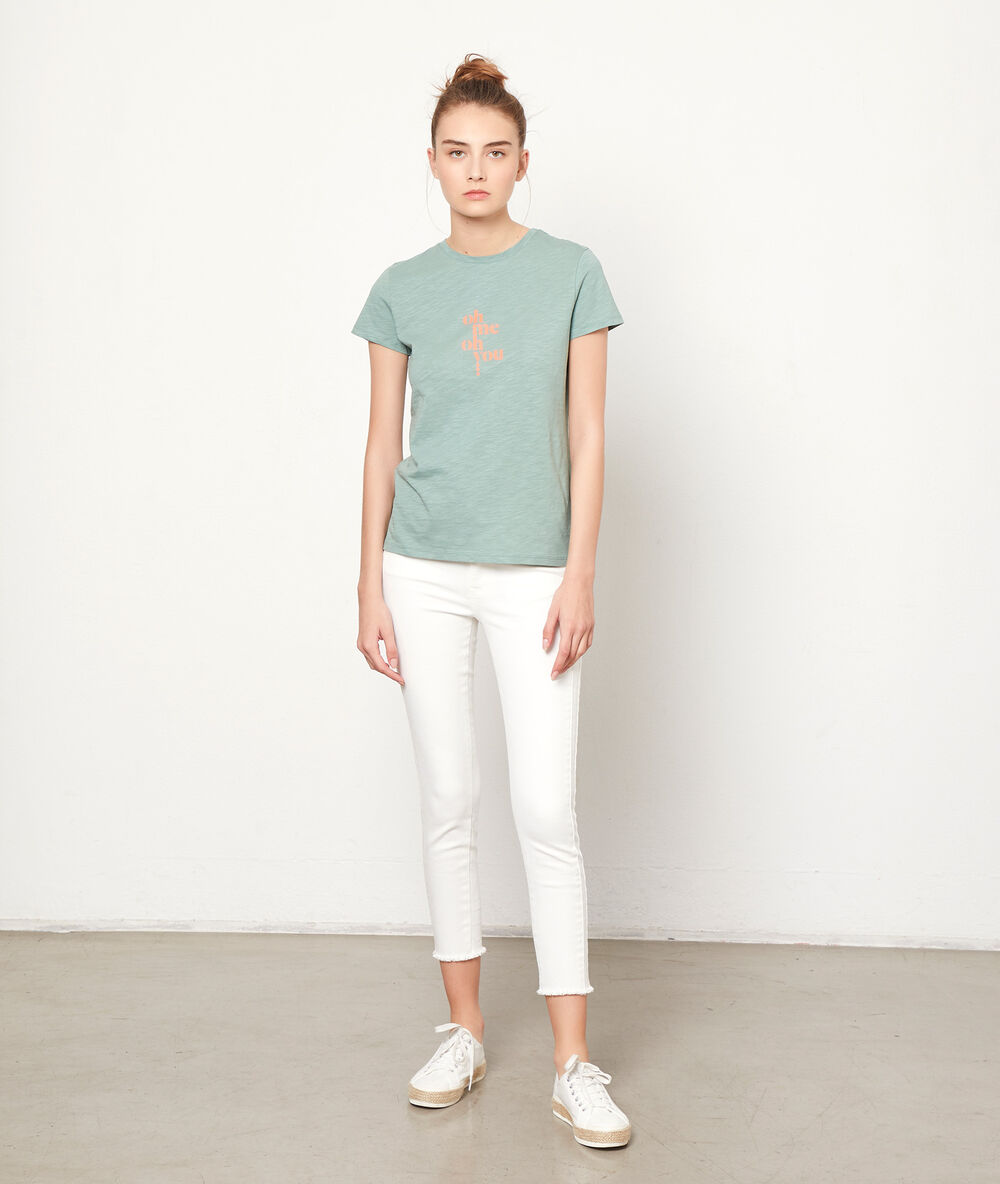 Camiseta 'oh me oh you' verde claro.