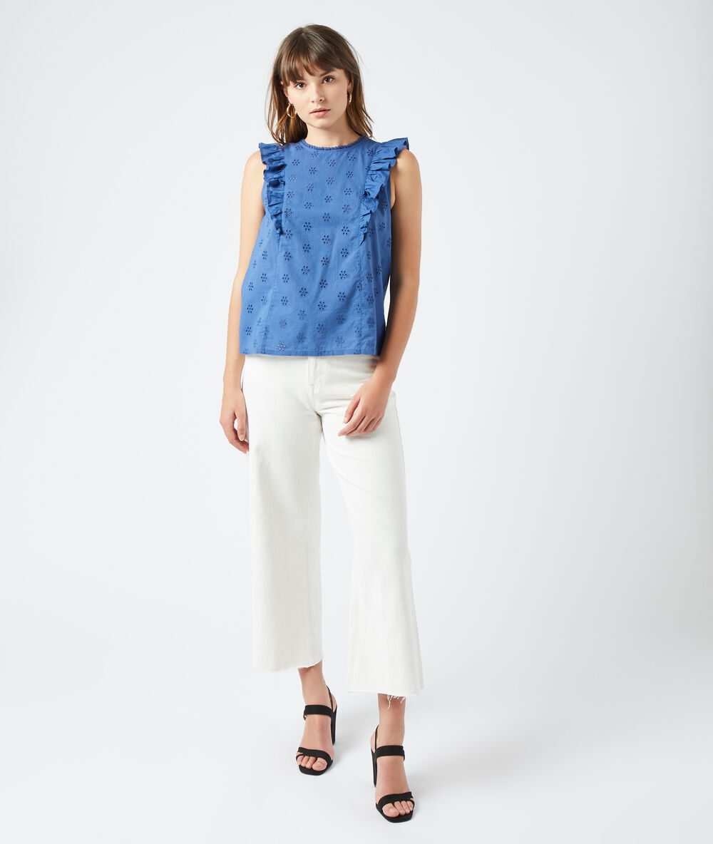 Blusa guipur azul.