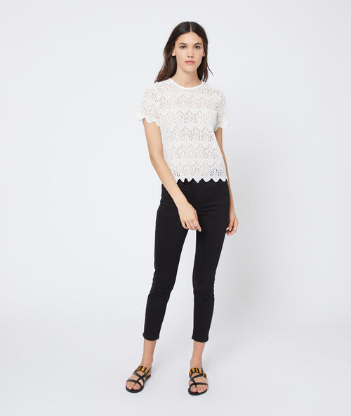 Pantalón ajustado 7/8 de algodón negro.