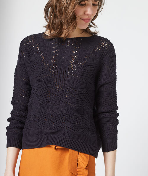 Jersey de punto grueso trenzado noir.