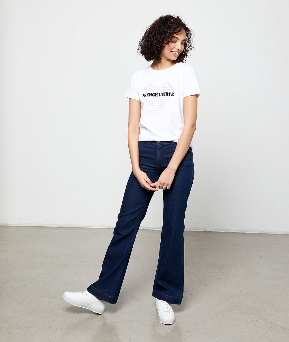Camiseta ‘french liberté’ de algodón orgánico blanco.