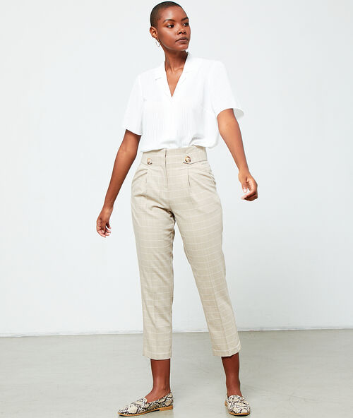 Pantalón alto de pinza c.beige.
