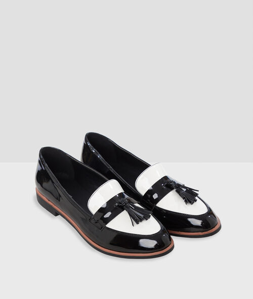 Mocasines bicolor negro.