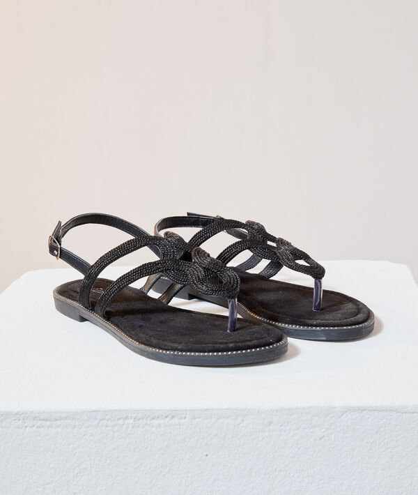 Sandalias planas tiras trenzadas Sandalias planas tiras trenzadas