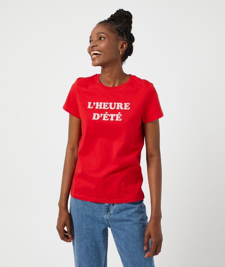 Camiseta 'l'heure d'été' rojo.